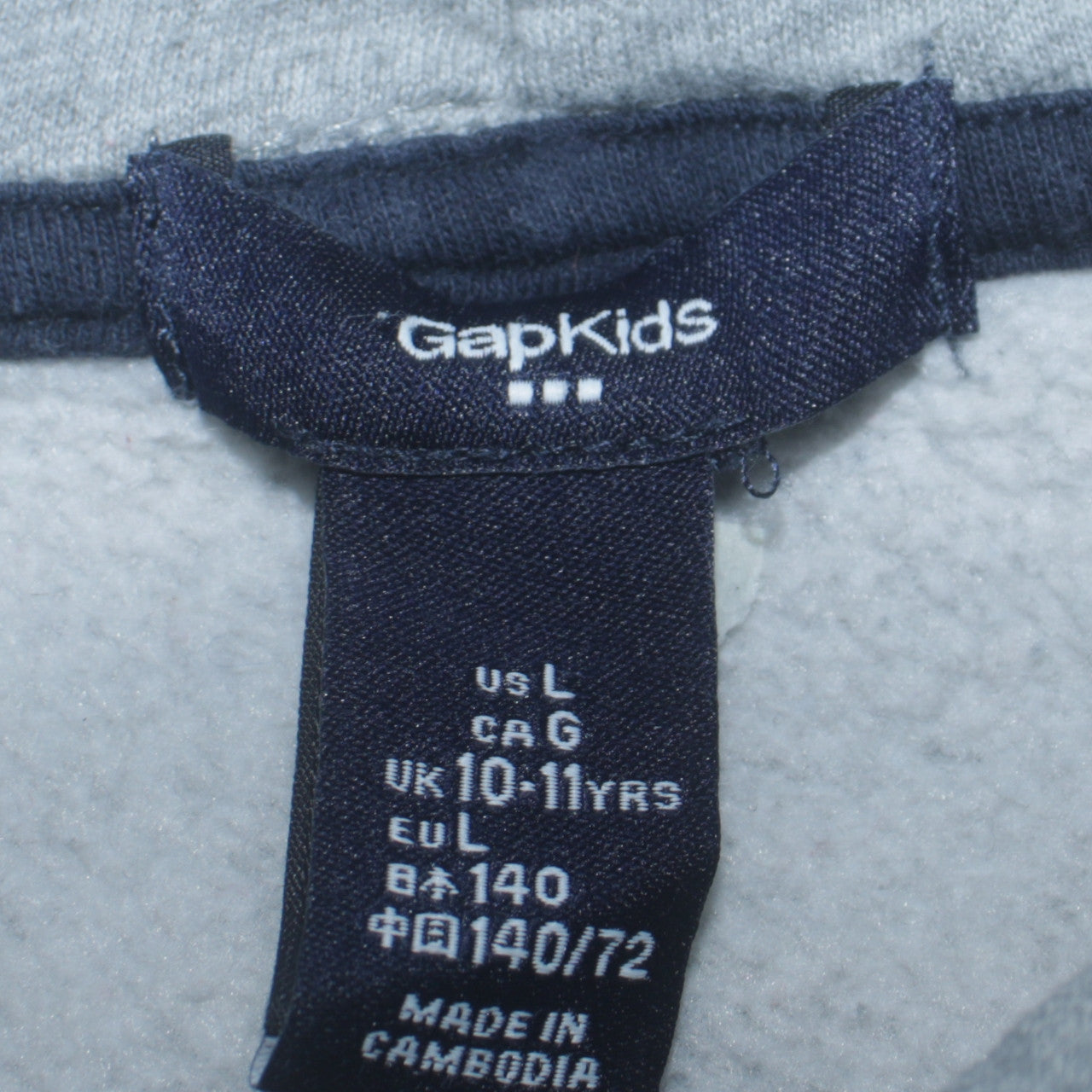 GAP Boys Grey Pullover Hoodie 10-11 Years Fleece Logo Hooded Sweatshirt