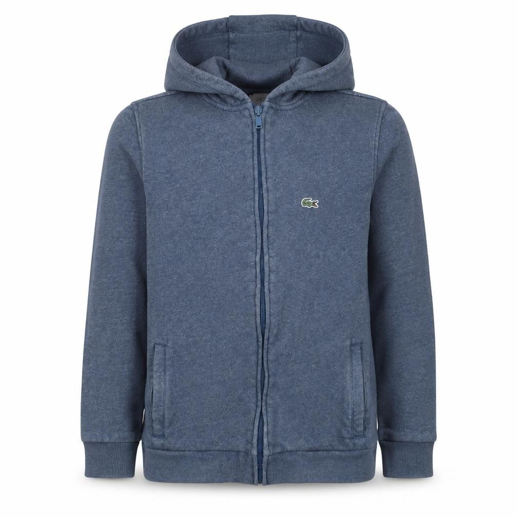 Lacoste Boys Blue Full Zip Hoodie 16 Years Cotton Blend Sportswear