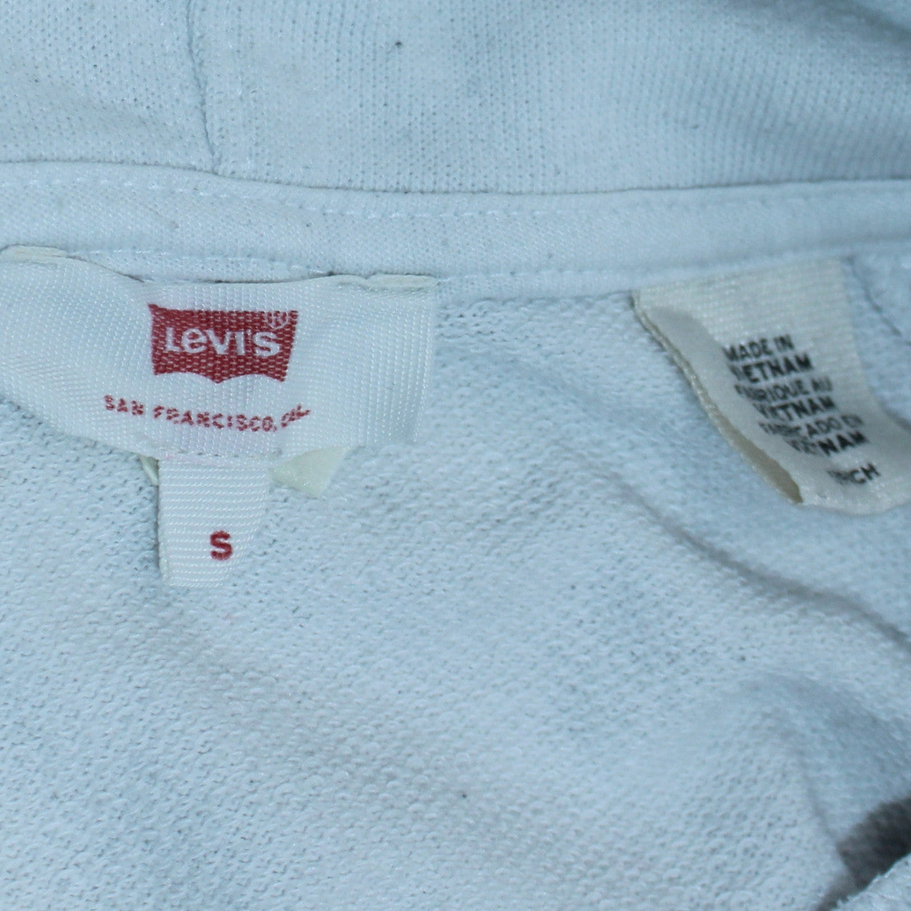 Levi's Men's White Pullover Hoodie S Logo Graphic Fleece Sweatshirt