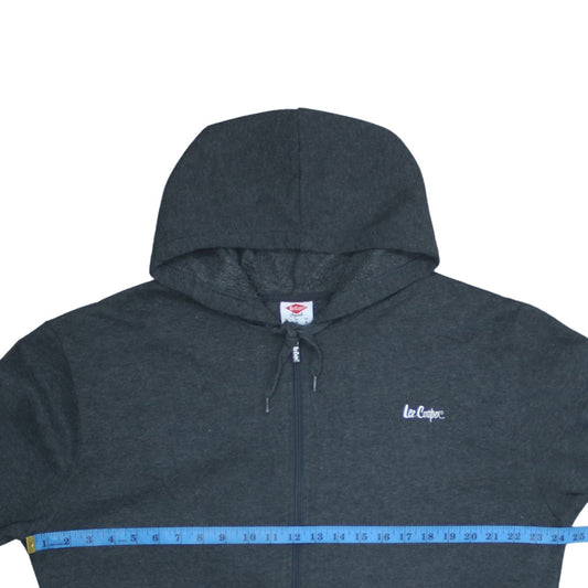 Lee Cooper Men's Grey Full Zip Hoodie XL Regular Fit Fleece