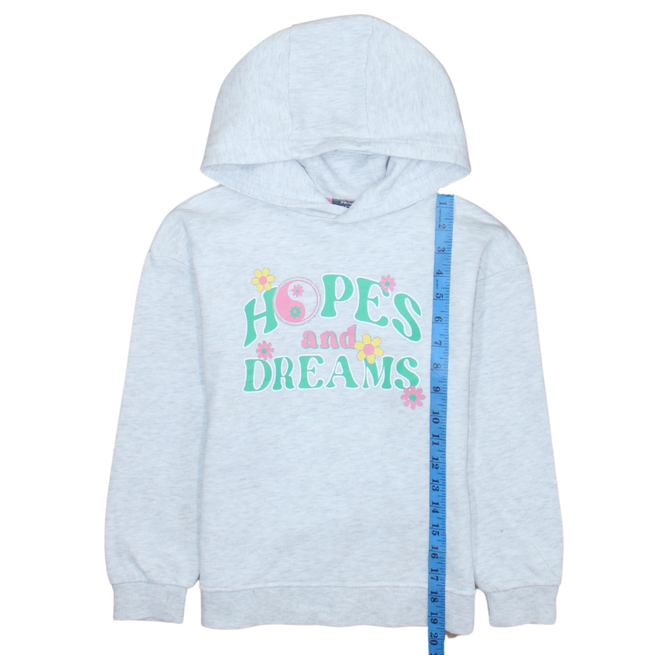 Primark Girls Grey 'Hopes and Dreams' Pullover Hoodie 8-9 Years