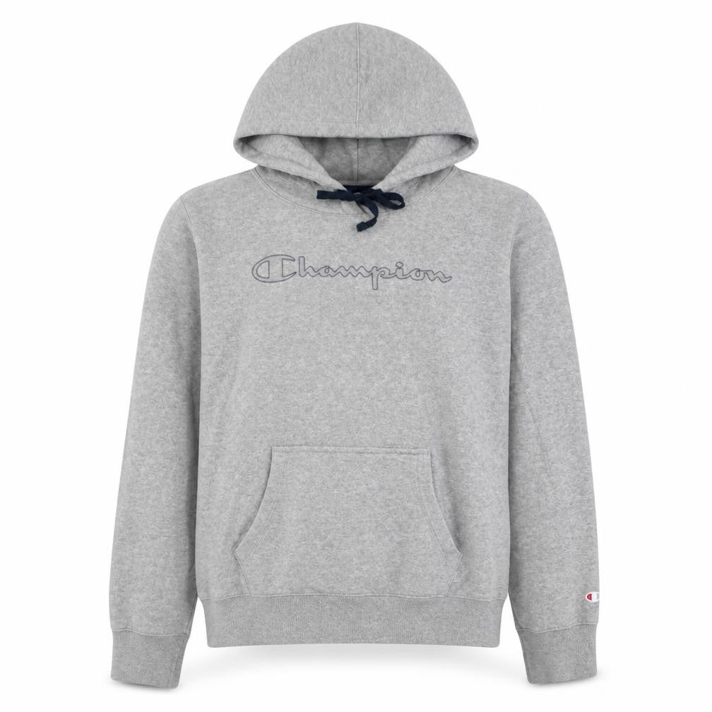 Champion Men's Grey Pullover Hoodie Large Sports Fleece