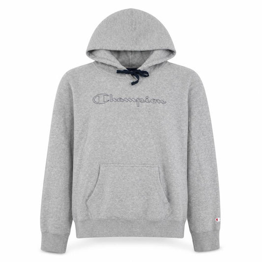 Champion Men's Grey Pullover Hoodie Large Sports Fleece