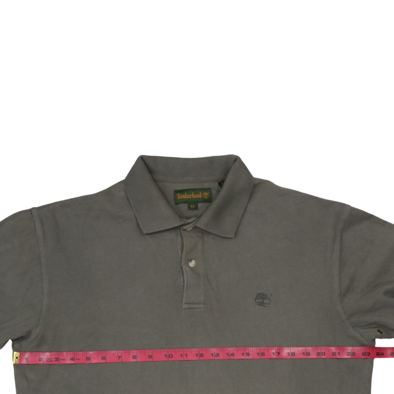 Timberland Men’s Grey Long Sleeve Collared Cotton Polo Shirt M