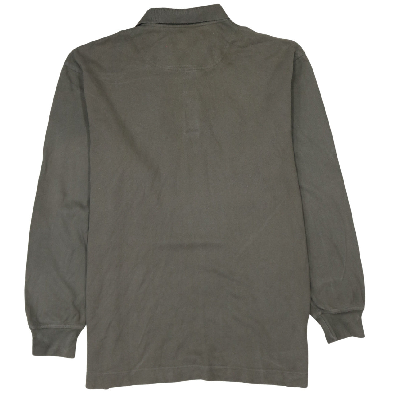 Timberland Men’s Grey Long Sleeve Collared Cotton Polo Shirt M
