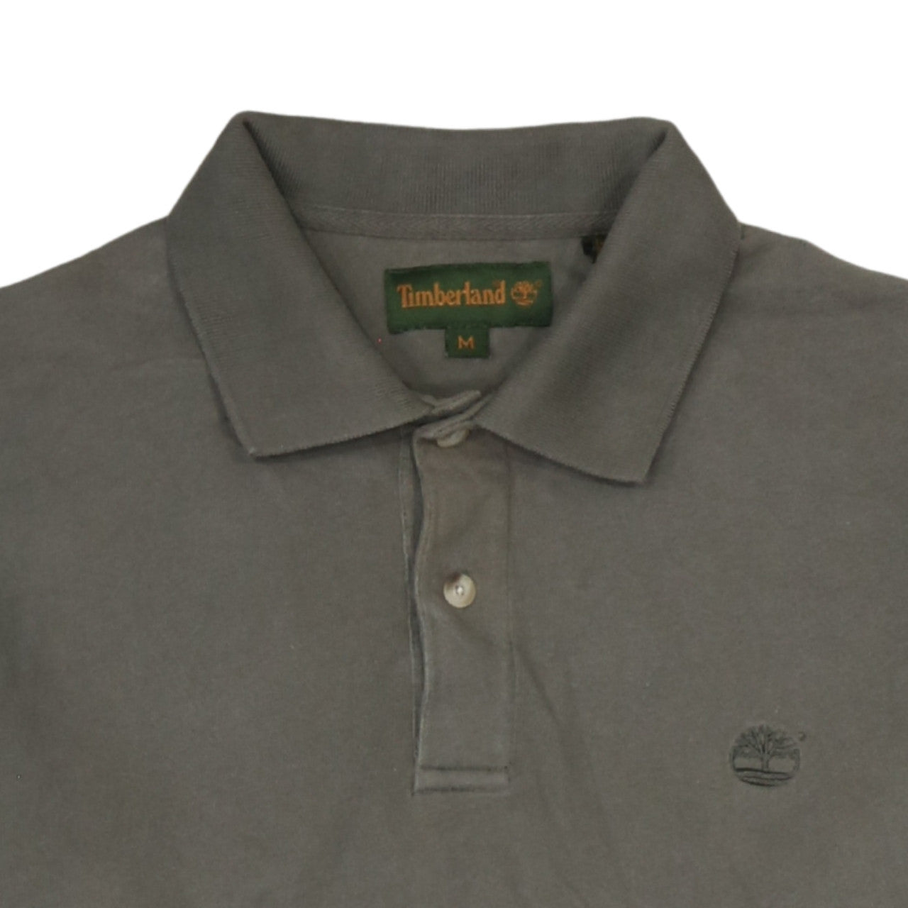 Timberland Men’s Grey Long Sleeve Collared Cotton Polo Shirt M