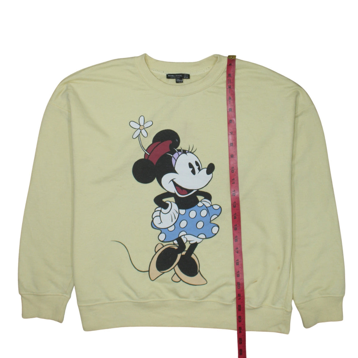 Bershka Women Yellow Disney Minnie Mouse Pullover Sweatshirt S