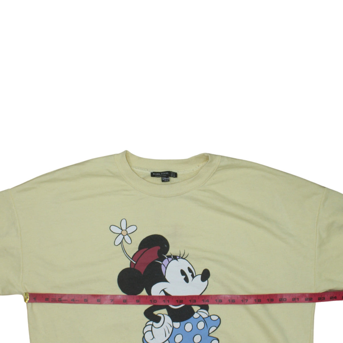 Bershka Women Yellow Disney Minnie Mouse Pullover Sweatshirt S