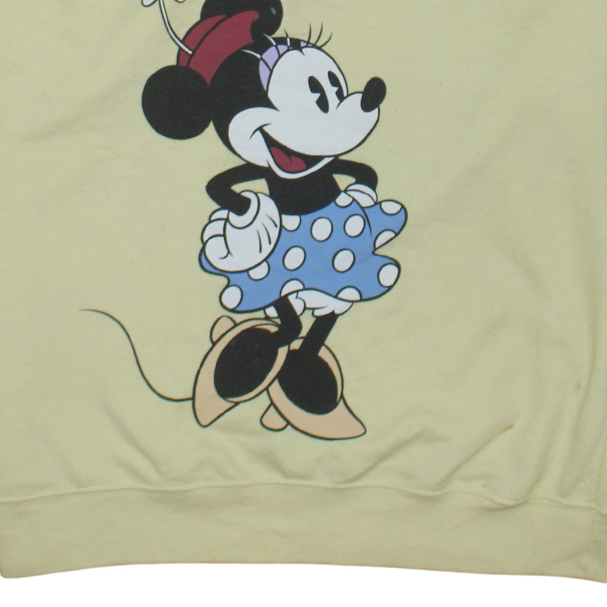 Bershka Women Yellow Disney Minnie Mouse Pullover Sweatshirt S
