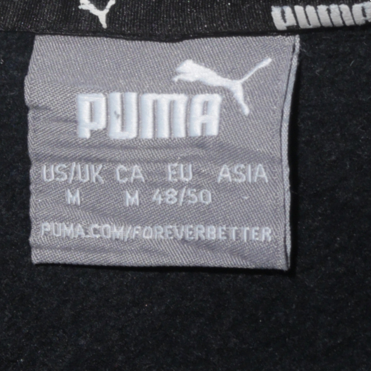 Puma Men’s Black Crew Neck Logo Sweatshirt Size M Regular Fit