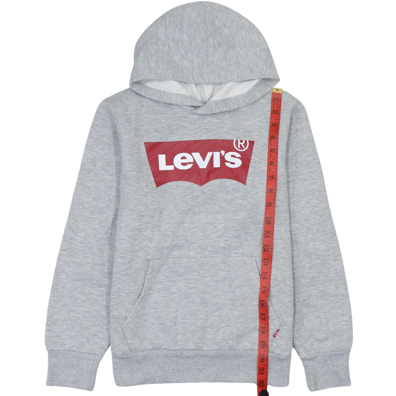 Levi's Boys Grey Logo Pullover Hoodie Size 14A 164cm Cotton Blend