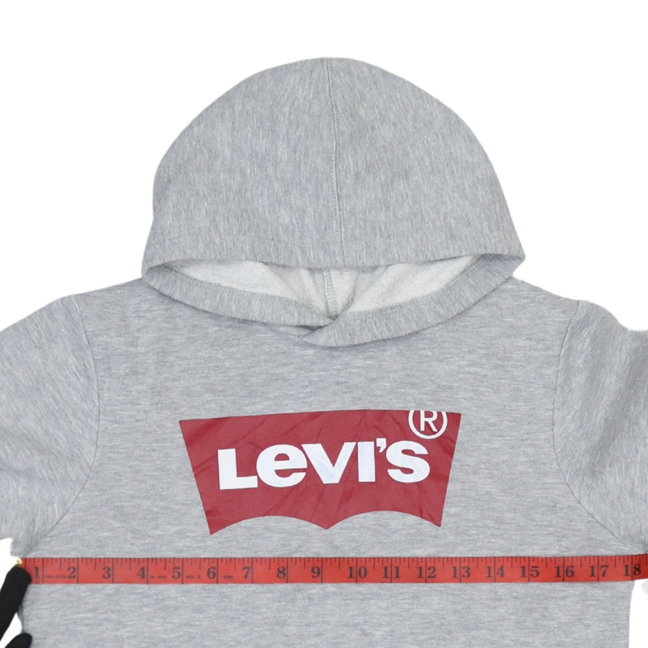 Levi's Boys Grey Logo Pullover Hoodie Size 14A 164cm Cotton Blend