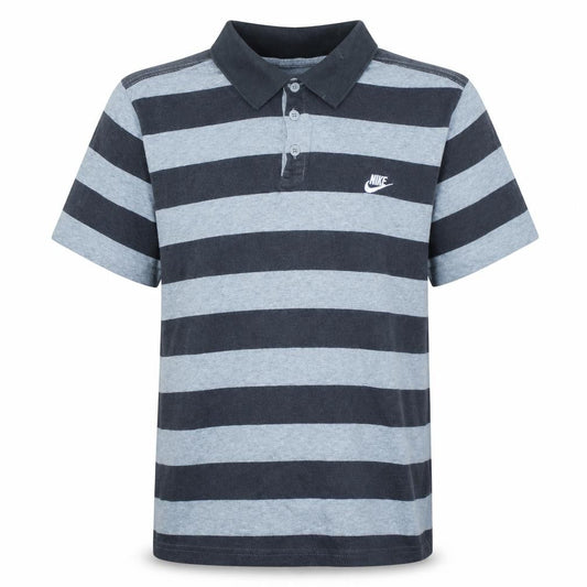 Nike Teens Grey Striped Polo Shirt XL 13/15 Regular Fit Collared