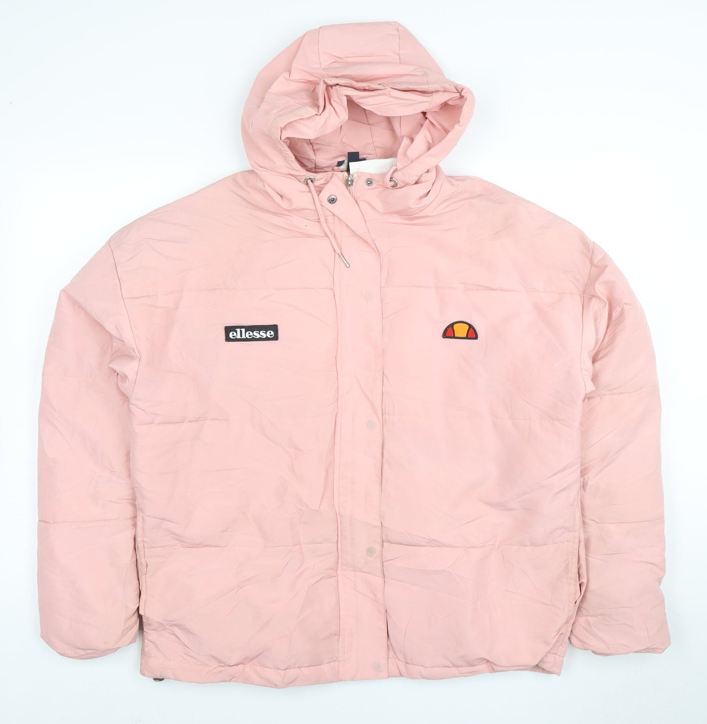 Ellesse Womens Pink Hooded Puffer Jacket Size 10 Very Good