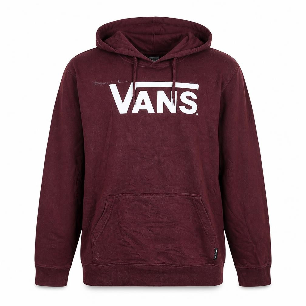 Vans Women's Burgundy Pullover Hoodie L Cotton Fleece Casual