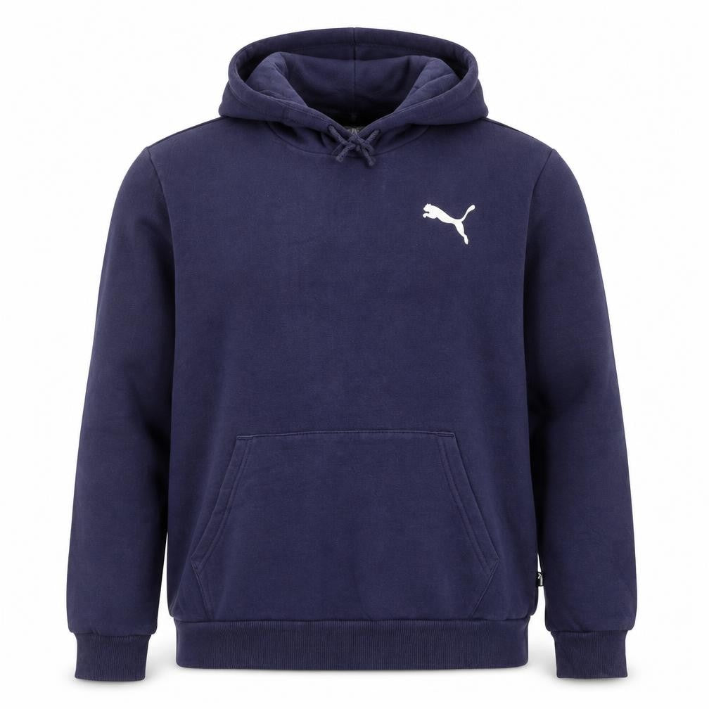 Puma Women Navy Pullover Hoodie Medium Cotton Blend Logo Casual