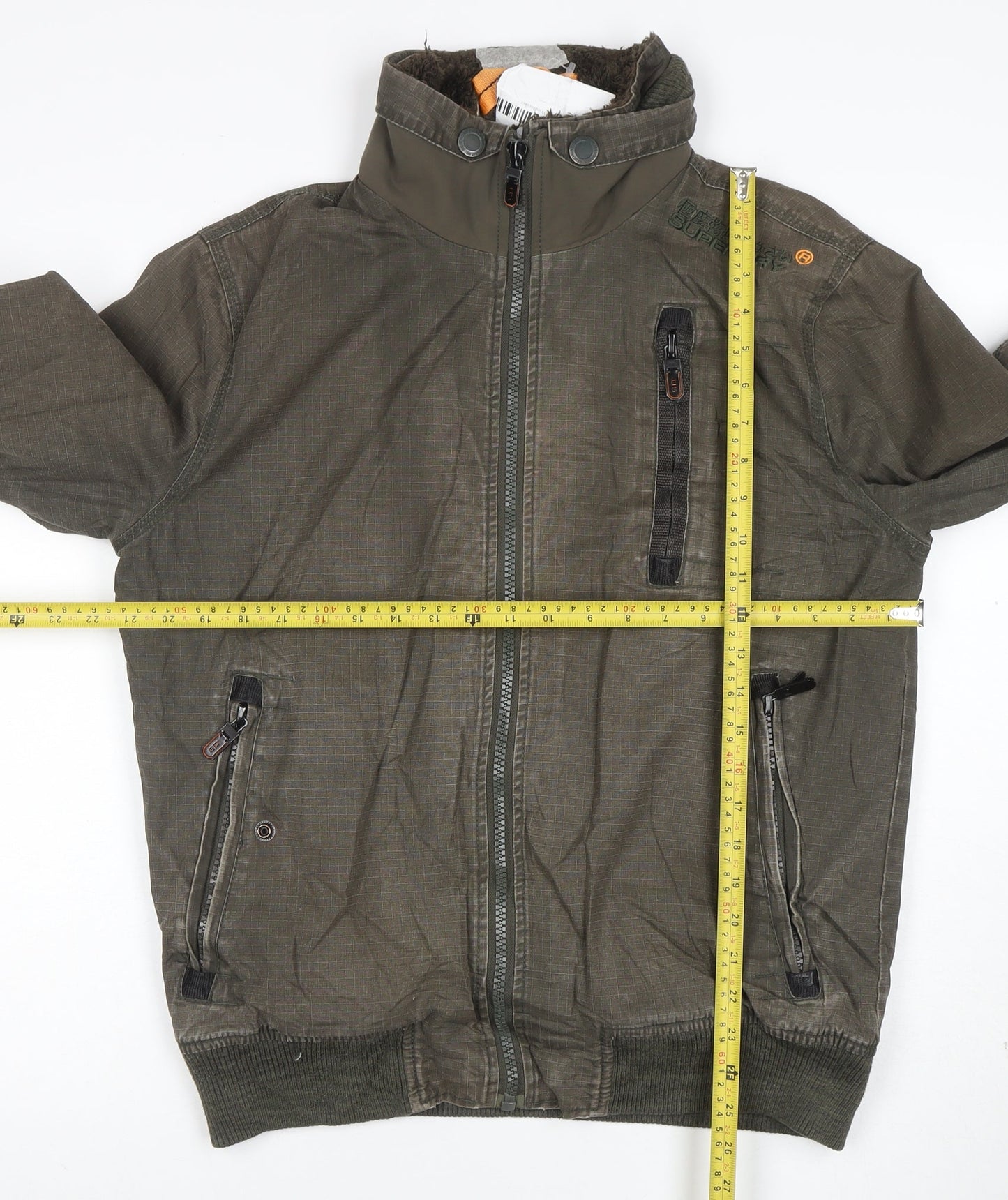 Superdry Men's Green Cotton L Bomber Jacket with Lining