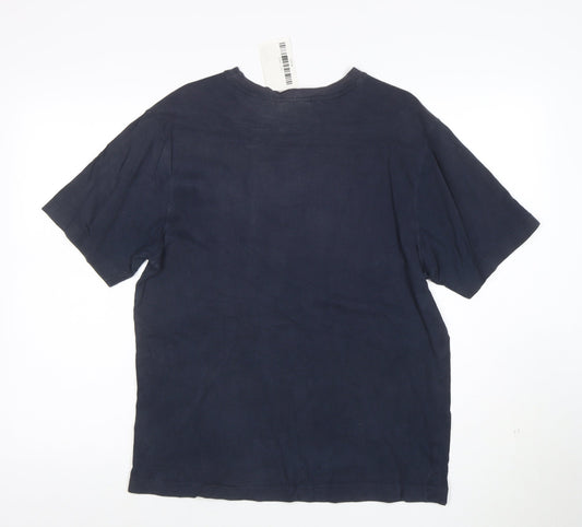 Reebok Men’s Blue M Crew Neck Cotton Jersey T-Shirt