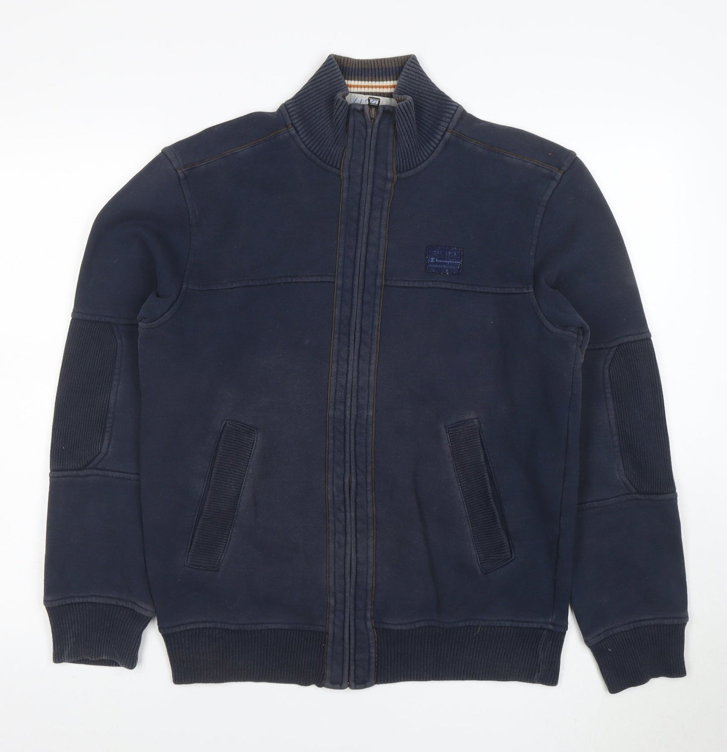Champion Men's Blue Full Zip Sweatshirt Medium Cotton Blend