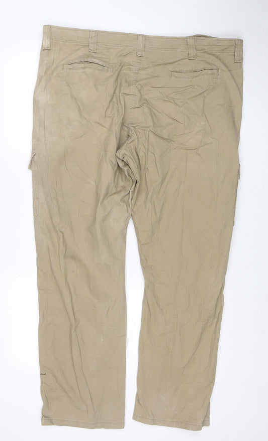 Wrangler Men's Beige Relaxed Fit Cargo Trousers 42x30 Cotton