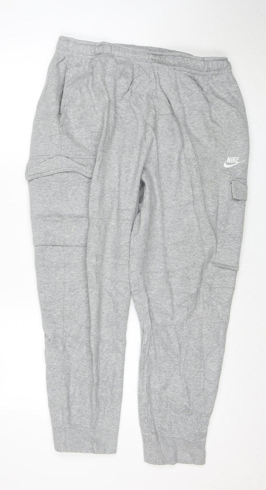 Nike Men's Grey XL Jogger Sweatpants Regular Fit Activewear Trousers