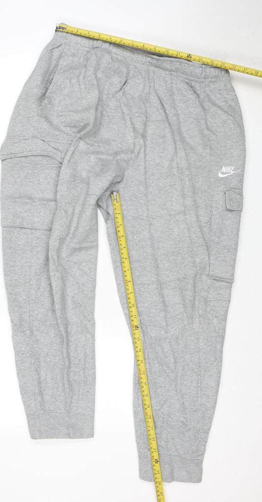 Nike Men's Grey XL Jogger Sweatpants Regular Fit Activewear Trousers