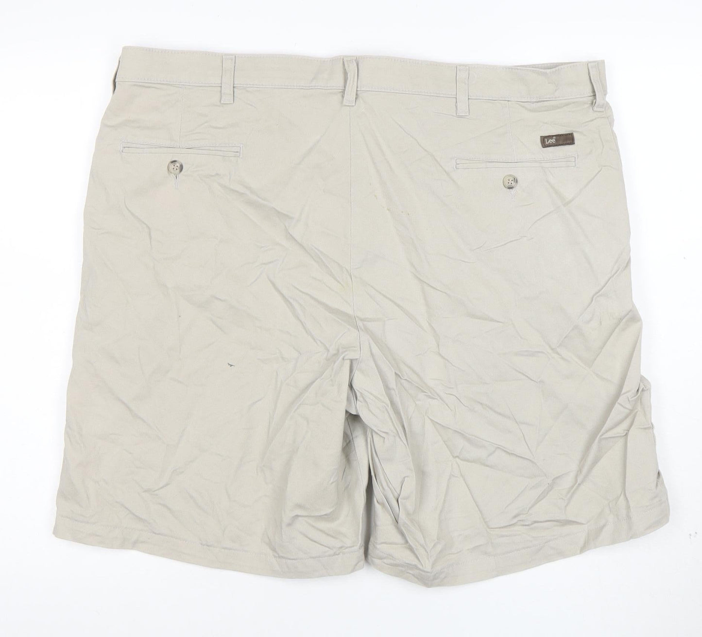 Lee Men's Beige Chino Shorts Size 42 Custom Fit Cotton