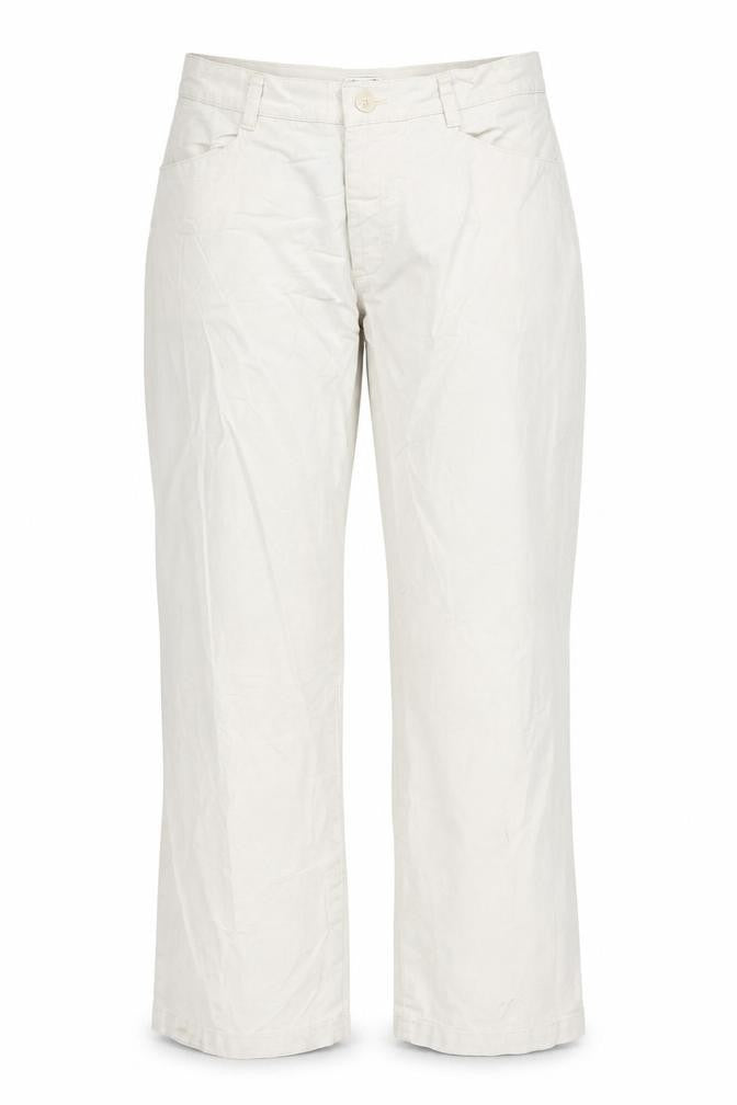Lee Women's Beige Relaxed Straight Leg Cotton Twill Trousers Size 12 Short