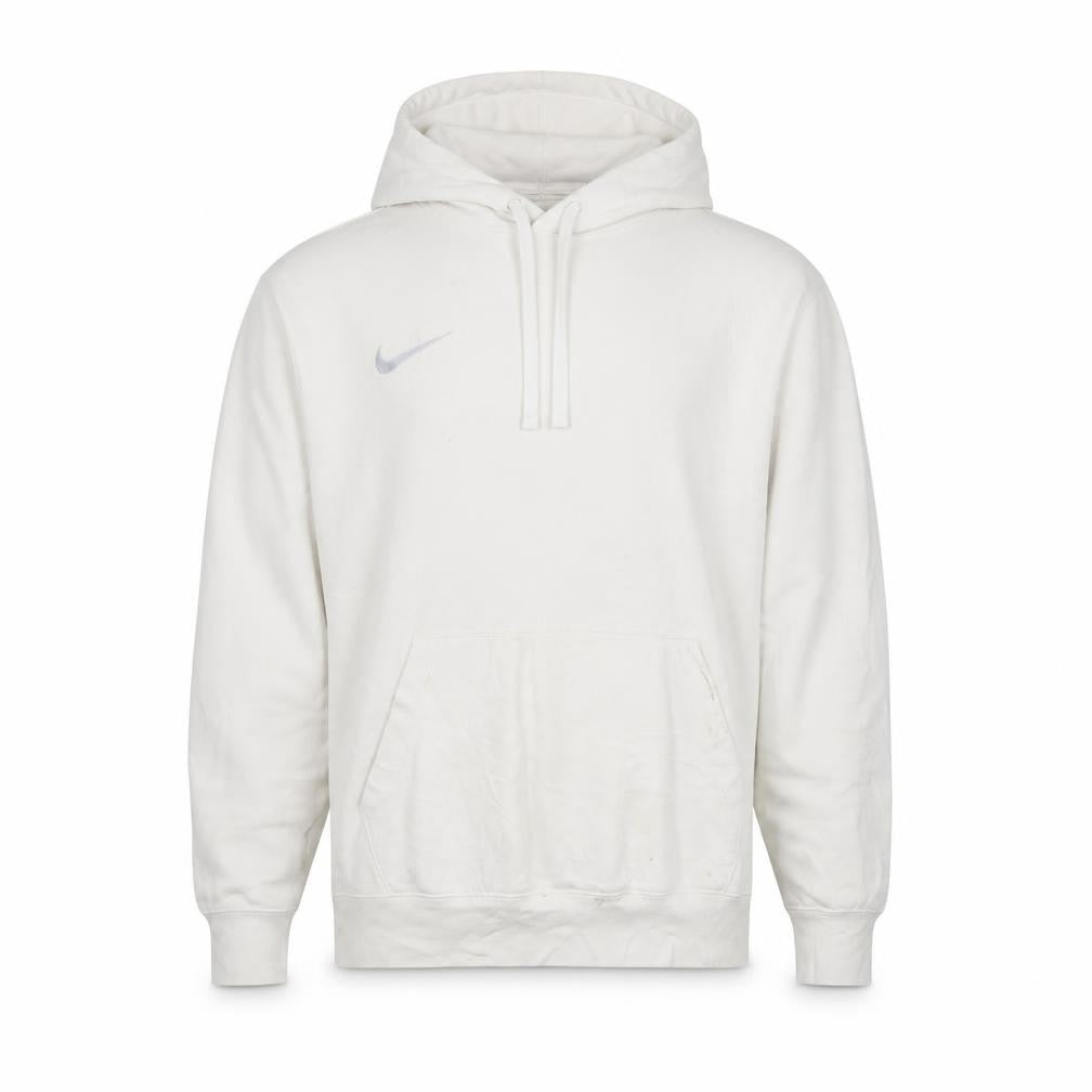 Nike Women White M Pullover Hoodie Cotton Blend Casual