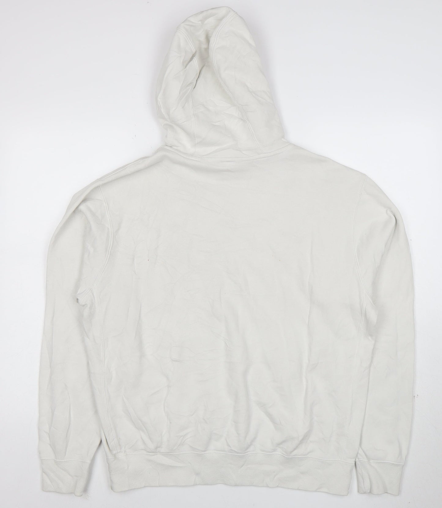 Nike Women White M Pullover Hoodie Cotton Blend Casual