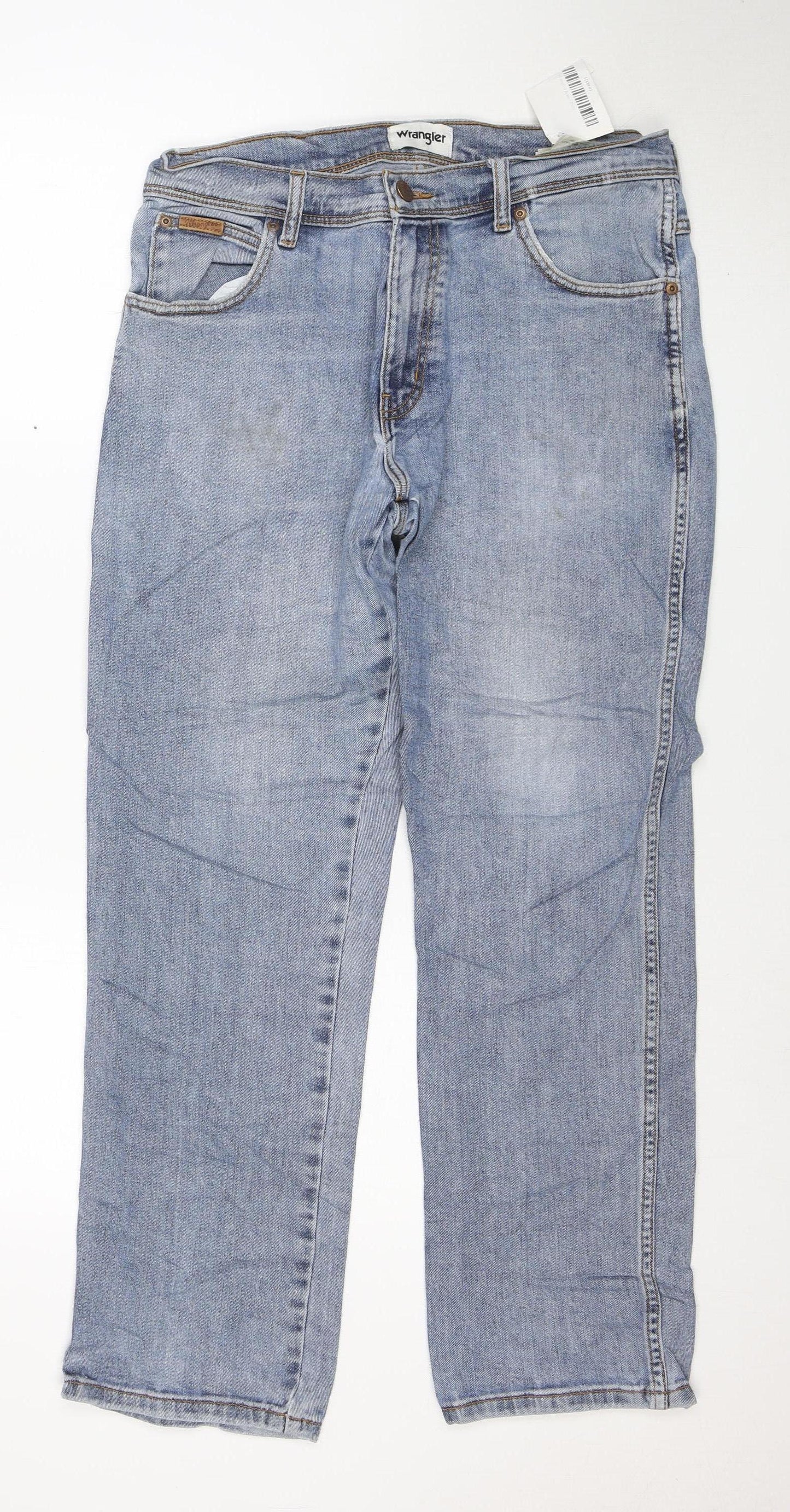 Wrangler Men's Blue Regular Fit Straight Jeans W32 L30 Texas