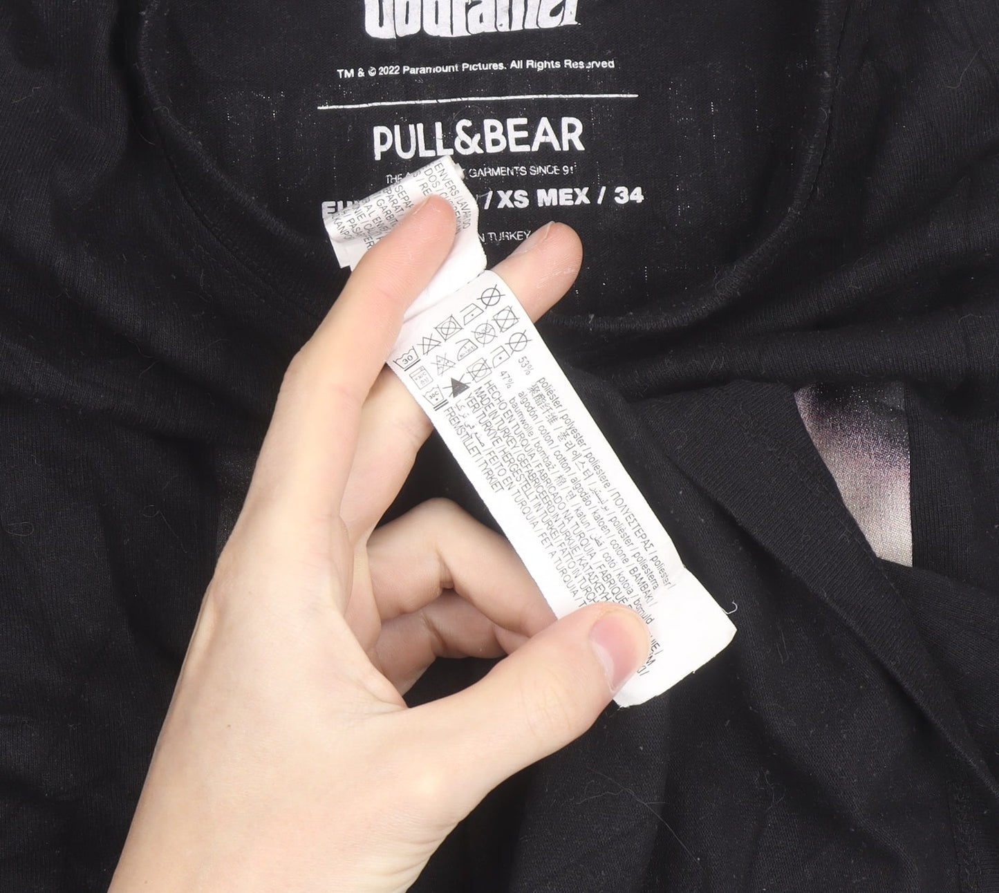 Pull & Bear Men’s Black The Godfather Graphic T-Shirt XS