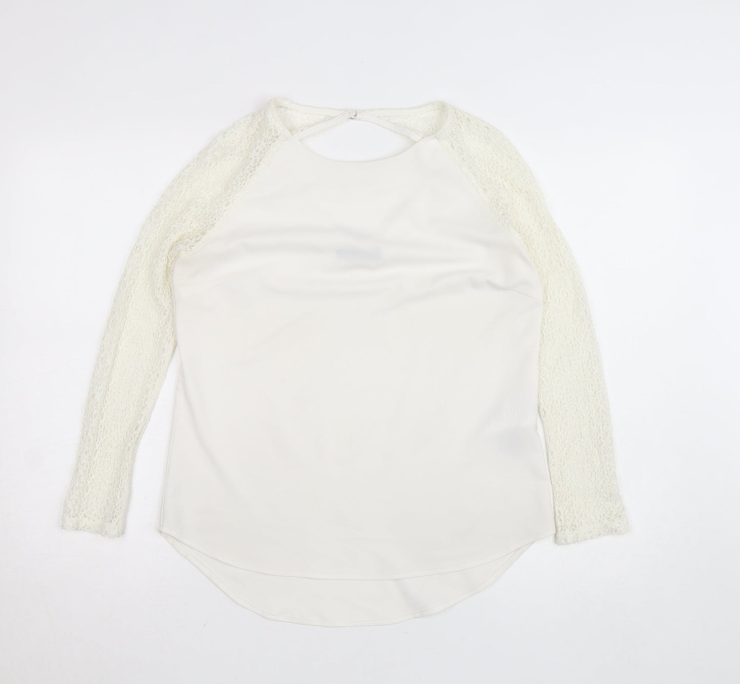 Vila Women's Ivory Lace Long Sleeve Blouse Size M