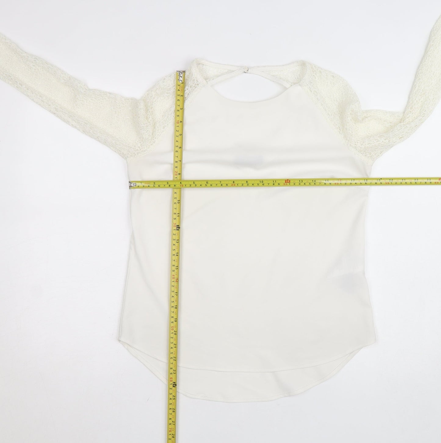 Vila Women's Ivory Lace Long Sleeve Blouse Size M