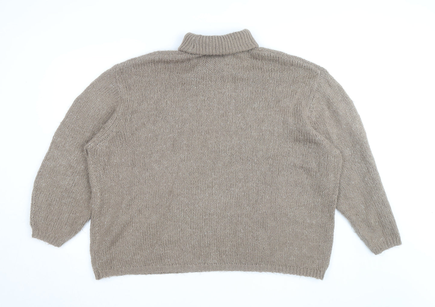 ASOS Women's Beige Roll Neck Chunky Knit Jumper Size 14