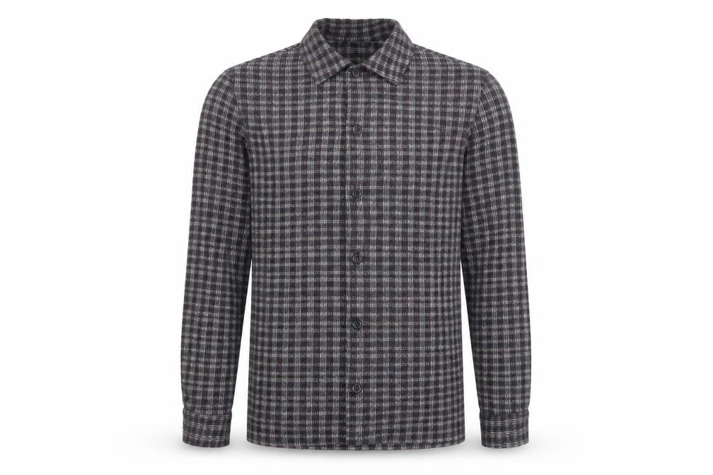 H&M Men's Grey Check Regular Fit Long Sleeve Button-Up Shirt Size S