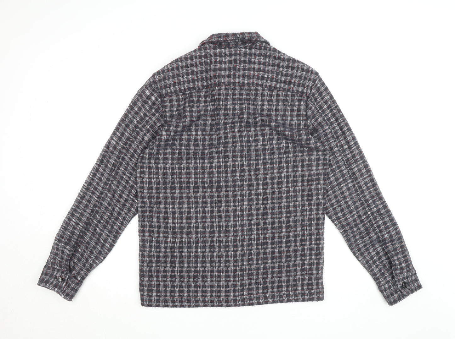 H&M Men's Grey Check Regular Fit Long Sleeve Button-Up Shirt Size S