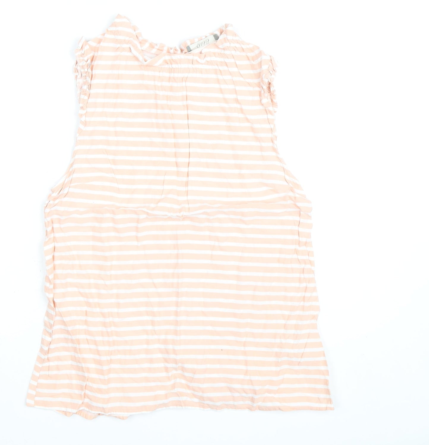 Oasis Women’s Pink Striped Sleeveless Button Blouse Size 14
