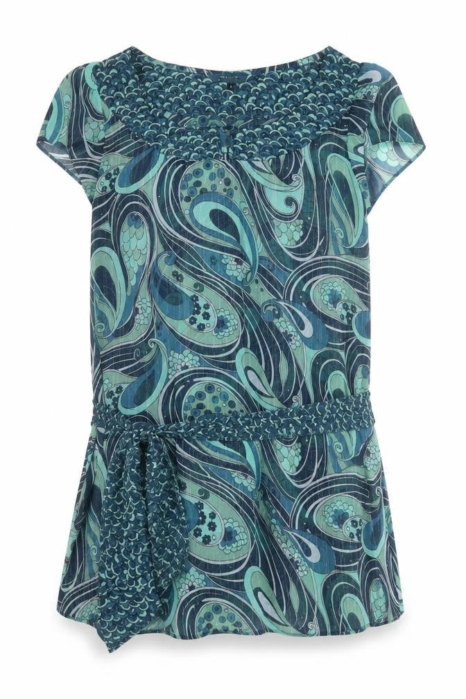 Red Herring Women’s Blue Paisley Tunic Blouse Size 14