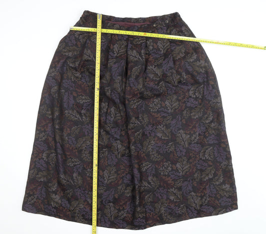 Thistle Mill Women’s Multicoloured Wool A-Line Midi Skirt Size 18