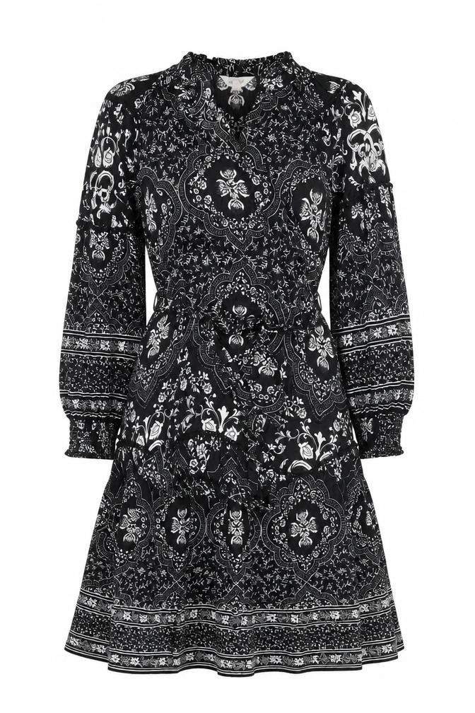Marks & Spencer Women’s Black Floral Fit & Flare Knee Length Dress Size 6