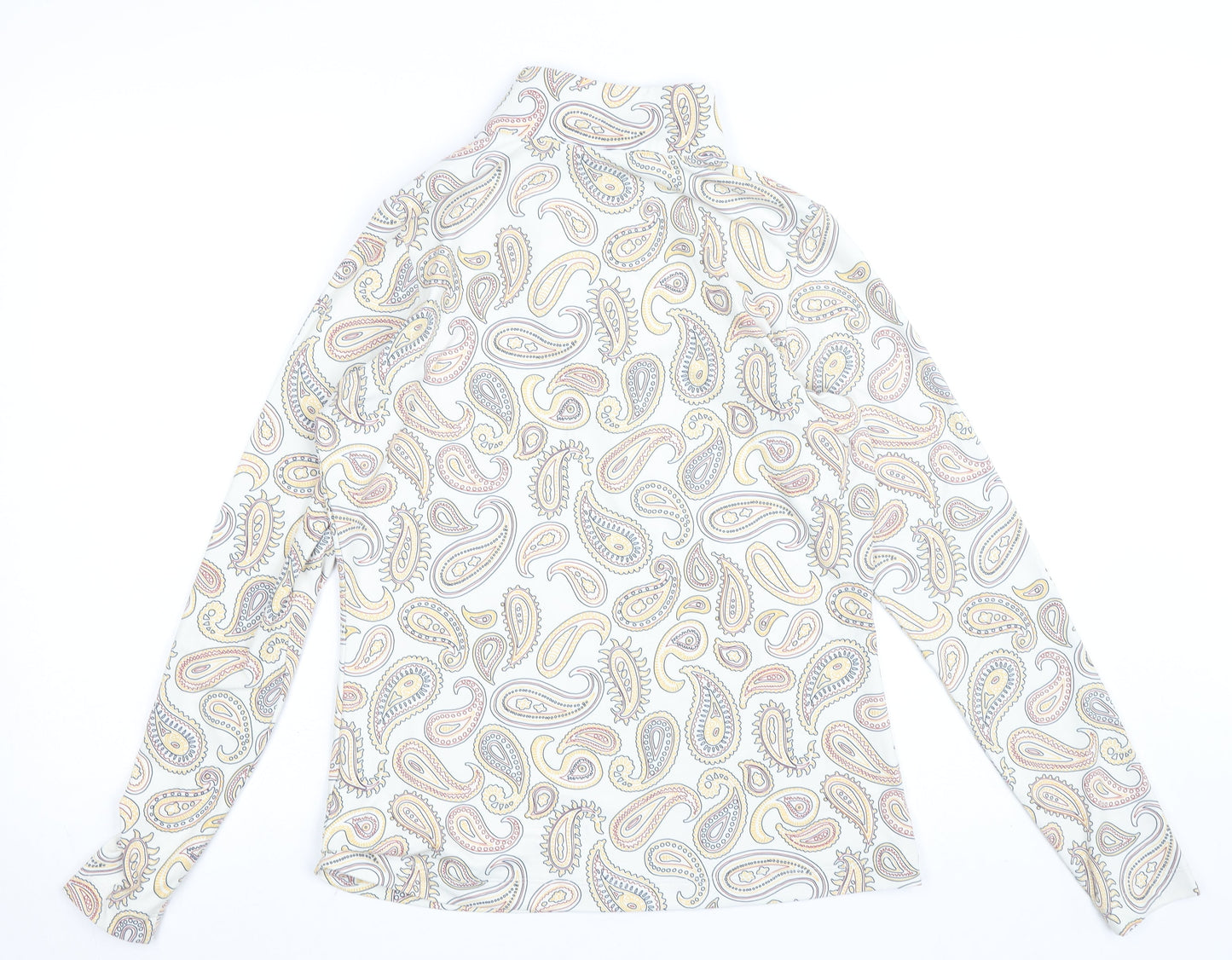 Ping Womens Multicoloured Paisley Long Sleeve Zip Neck Top Size 8