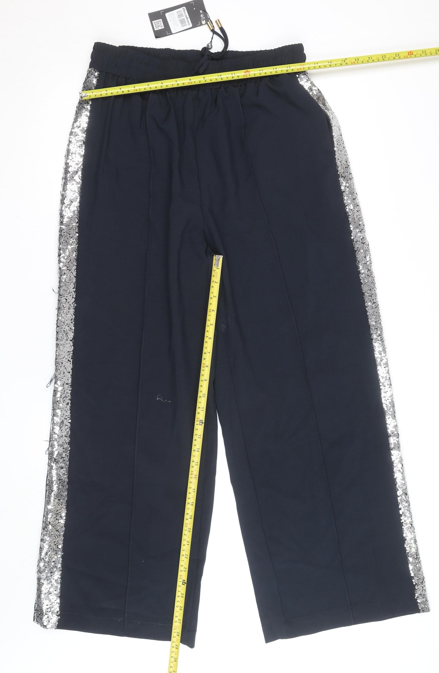 Threadbare Women's Black Sequin Jogger Trousers XL