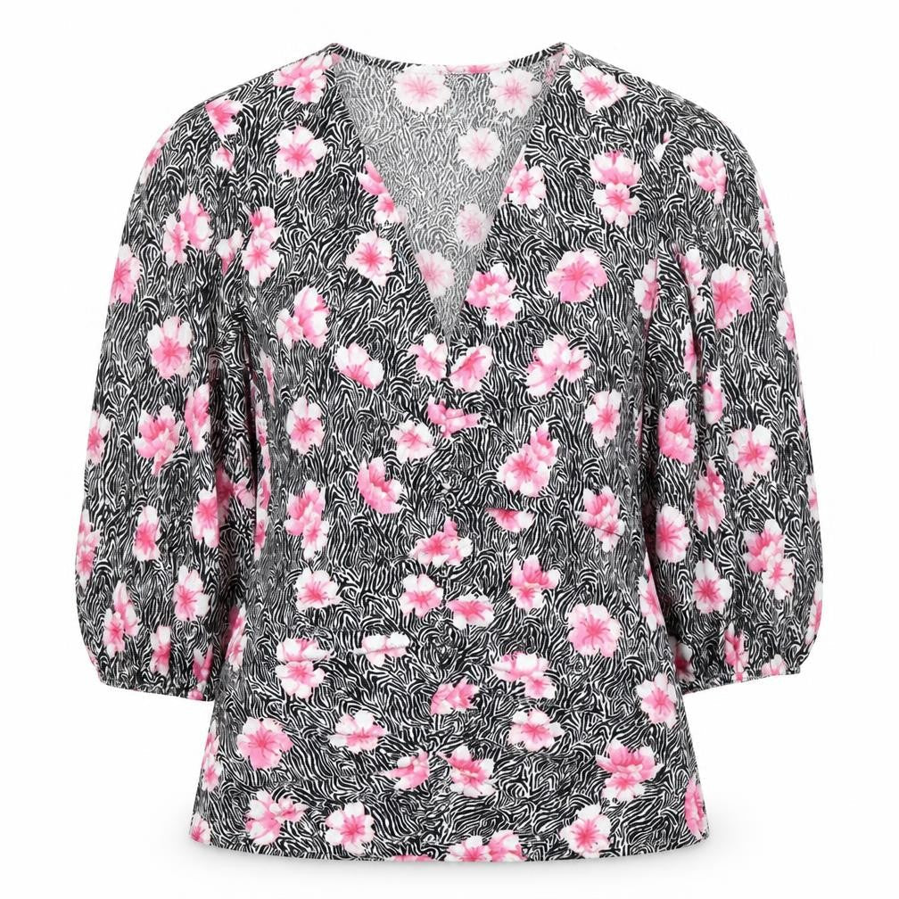 Savida Women's Multicoloured Floral Wrap Blouse Size 12