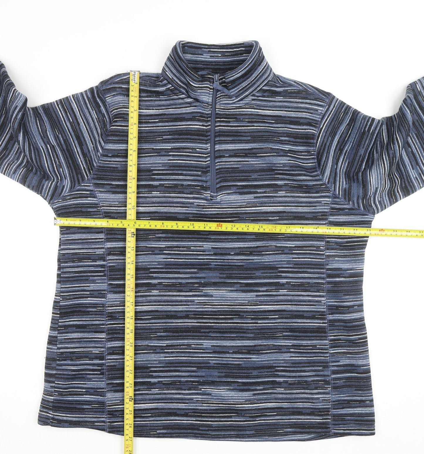 Mountain Warehouse Men's Blue Striped Fleece 1/2 Zip Active Jacket Size 2XL