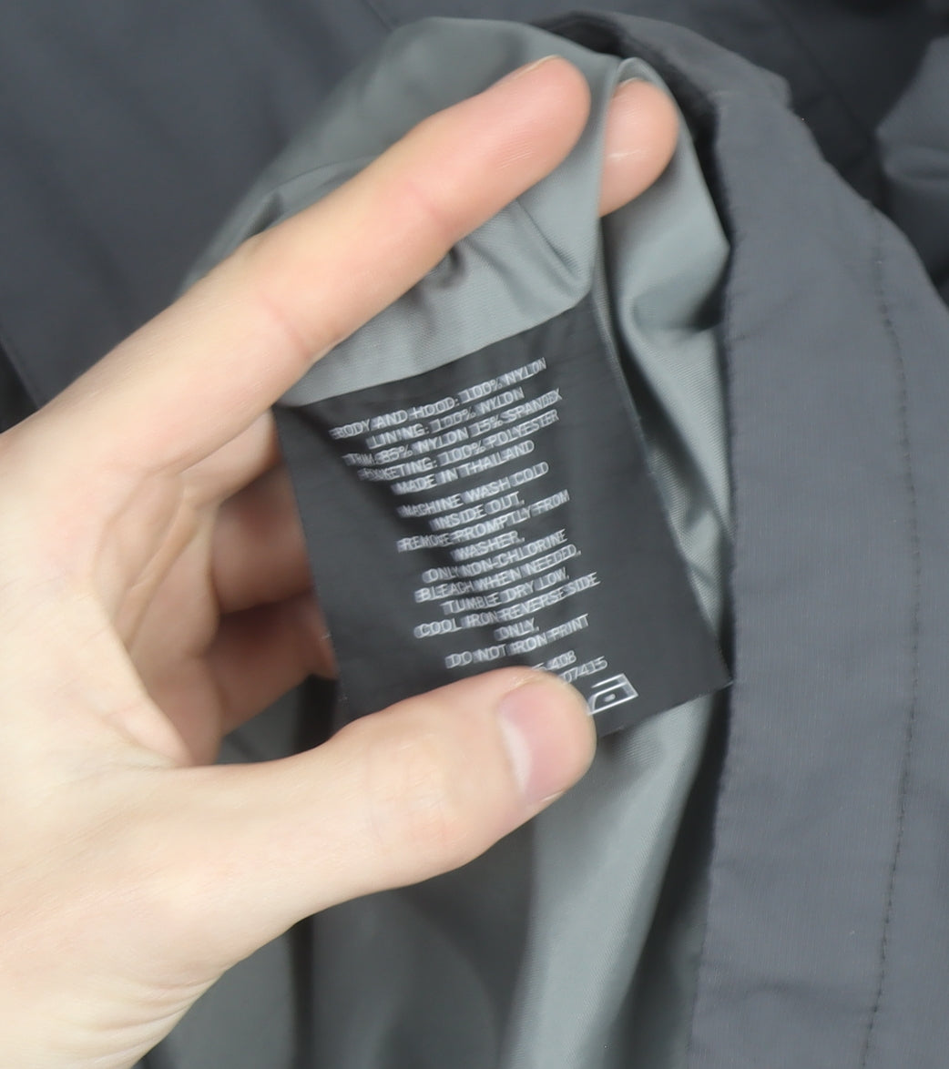 Nautica Men’s Grey Windbreaker Jacket L Regular Fit Water Resistant