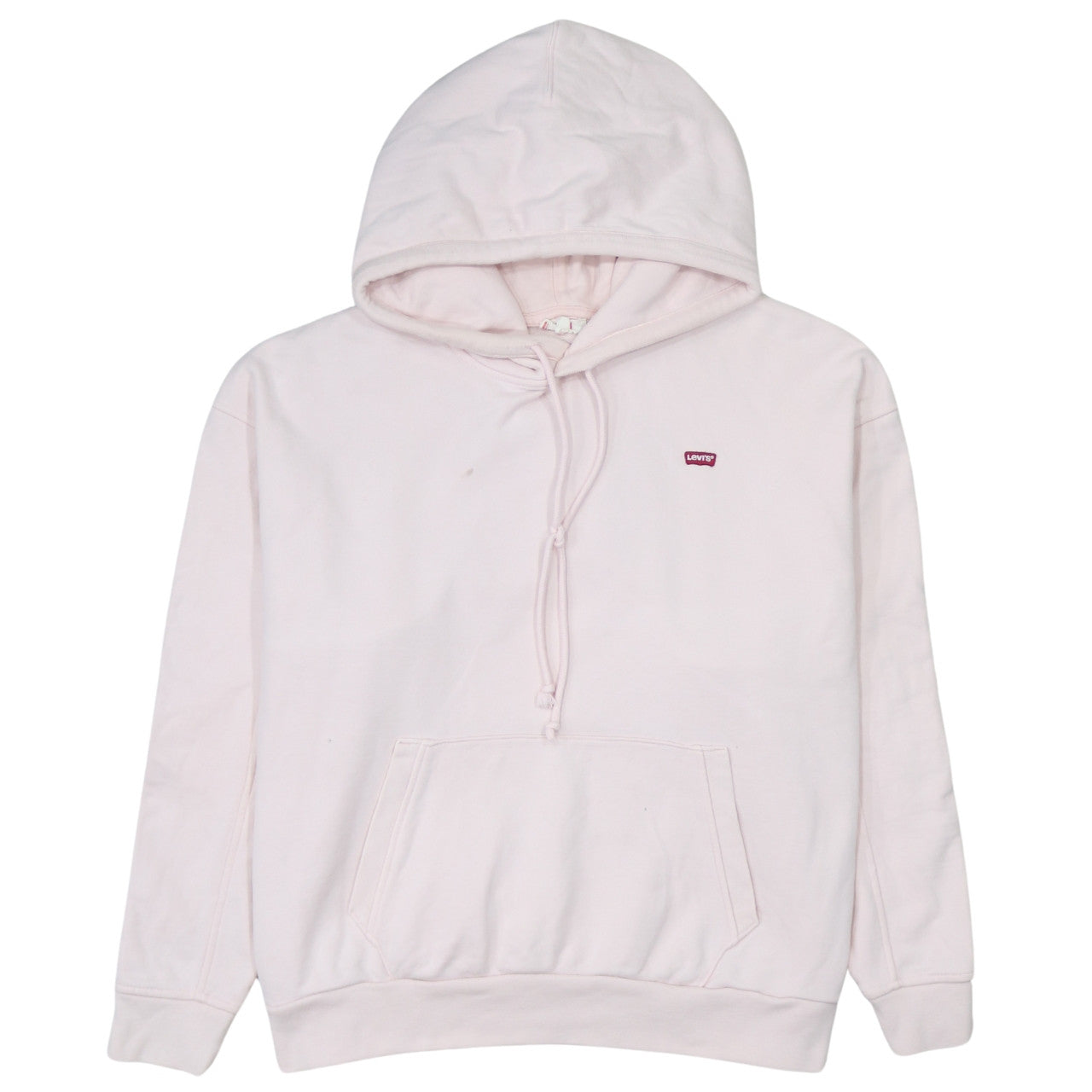 Levi's Womens Pink Pullover Hoodie Medium Relaxed Fit Cotton