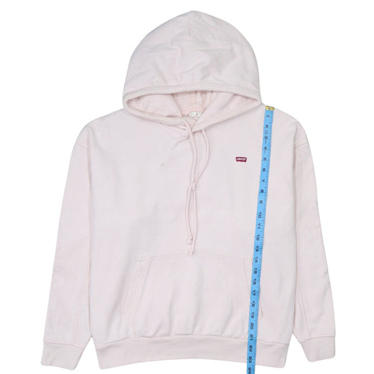 Levi's Womens Pink Pullover Hoodie Medium Relaxed Fit Cotton