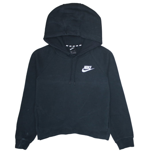 Nike Women Black Small Pullover Hoodie Sweatshirt Cotton Blend