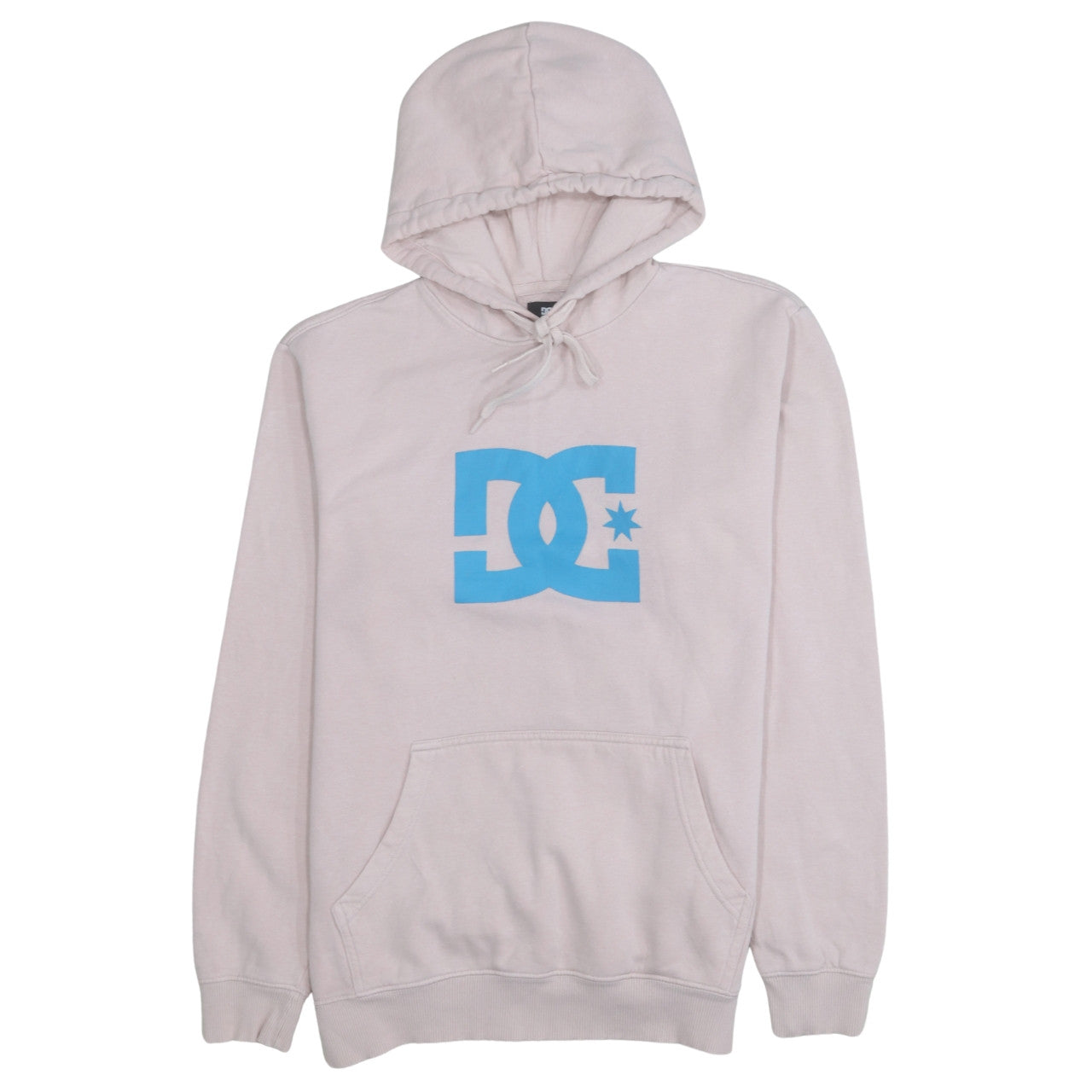 DC Shoes Womens Beige Hoodie Large Logo Pullover Fleece Sweatshirt